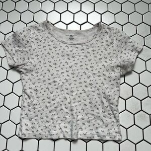 cream and green floral brandy melville